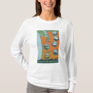 北西のピーク- 5つの山 Tシャツ