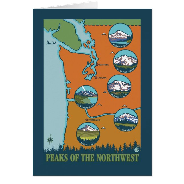 北西のピーク – 5山違う々 (正面)