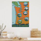 北西のピーク – 5山違う々 ポスター (キッチン)