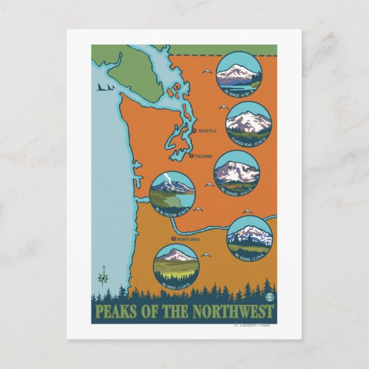 北西のピーク – 5山違う々 ポストカード (正面)