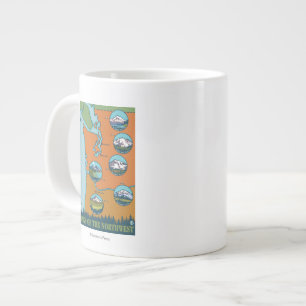 北西の山頂- 5山違う脈 ジャンボコーヒーマグカップ