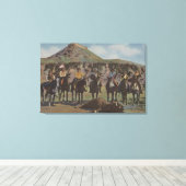 北西インディアン – バッファロー狩りとインディアン キャンバスプリント (インサイチュ (ウッドフロア))