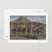 北西インディアン – バッファロー狩りとインディアン ポストカード (正面/裏面)