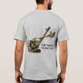 北西エンジニアリングクレーン及びショベルグリーンベイ Tシャツ (裏面)