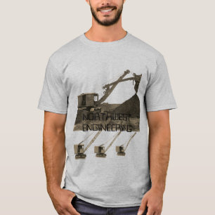 北西エンジニアリングクレーン及びショベルグリーンベイ Tシャツ