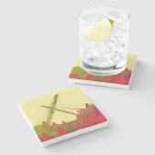 北西クレーンの操縦士作動エンジニアの芸術 ストーンコースター (横)