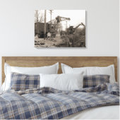 北西クレーン及びショベルクレーンのオペレータヴィンテージ キャンバスプリント (インサイチュ (寝室))