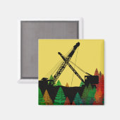 北西クレーン及びショベル運転技術者技芸 マグネット (正面/裏面)