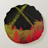 北西クレーン運転士技術者芸術 ラウンドクッション (裏面)