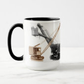 北西シャベルおよびクレーンヴィンテージ装置 マグカップ (左)