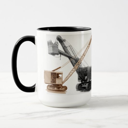 北西シャベルおよびクレーンヴィンテージ装置 マグカップ (左)