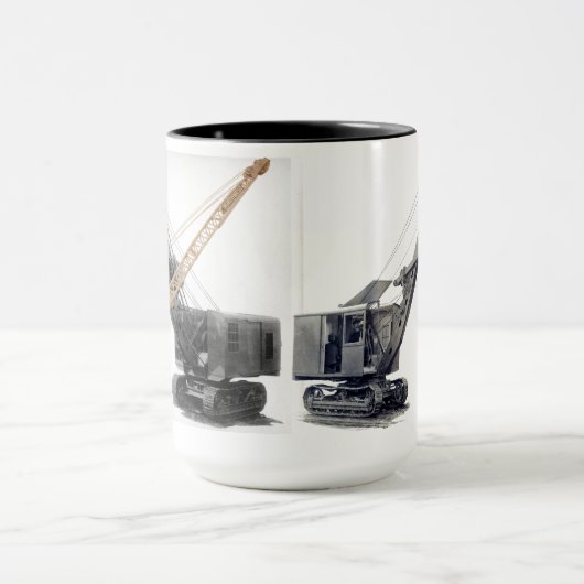 北西シャベルおよびクレーンヴィンテージ装置 マグカップ (中央)
