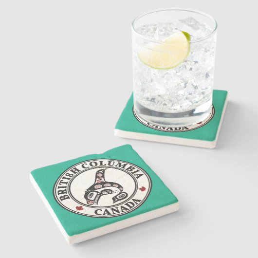 北西太平洋岸ハイダアートキラークジラ ストーンコースター (横)