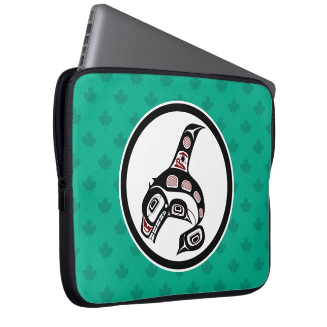 北西太平洋岸ハイダオルカキラークジラ ラップトップスリーブ (正面右)