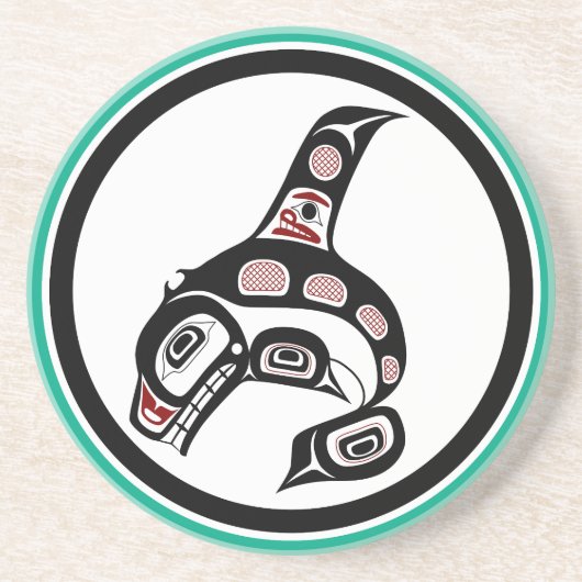 北西太平洋沿岸のHaidaの芸術のシャチ コースター (正面)