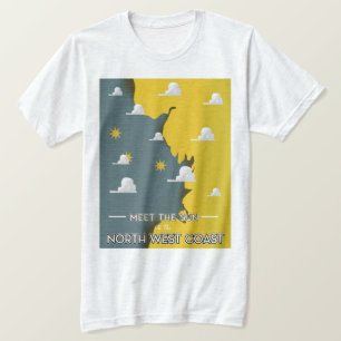 北西海岸で太陽と会おう Tシャツ