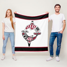 北西海岸のシャチ毛布 フリースブランケット