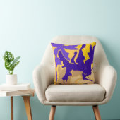 北西紫、黄、ベージュの渦巻き クッション (椅子)