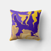 北西紫、黄、ベージュの渦巻き クッション (裏面)