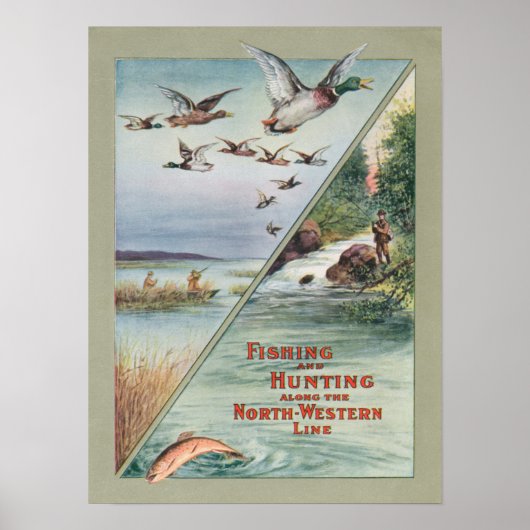 北西線に沿った魚釣りと狩り ポスター (正面)