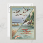 北西線に沿った魚釣りと狩り ポストカード (正面/裏面)