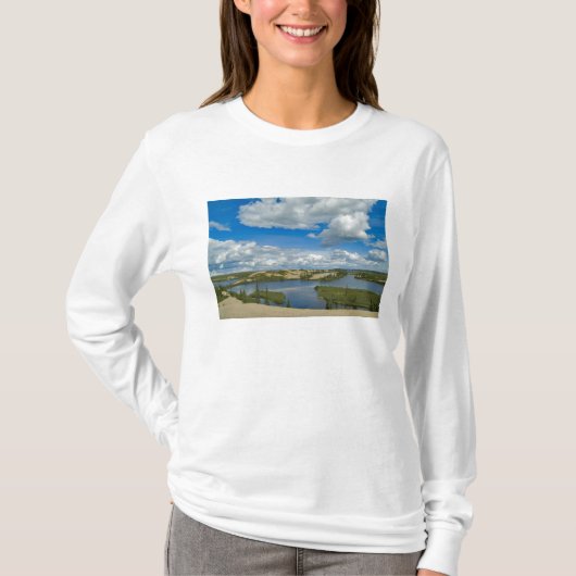 北西部の湖の上に浮かぶ積雲 Tシャツ (正面)