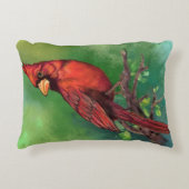 北赤(鳥)ショウジョウコウカンチョウ鳥アクセント枕 アクセントクッション (正面)