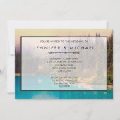 北部の風景を飾る素朴な結婚式の招待状 招待状 (正面)