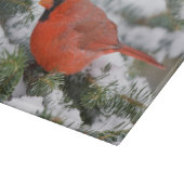 北部の(鳥)ショウジョウコウカンチョウで冬のバルサムモミの木 カッティングボード (角)