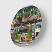 "北部暴露"~ロズリン,ワシントン ラウンド壁時計 (傾斜)