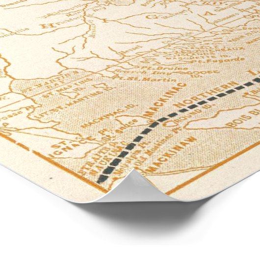 北部汽船会社の地図 ポスター (角)