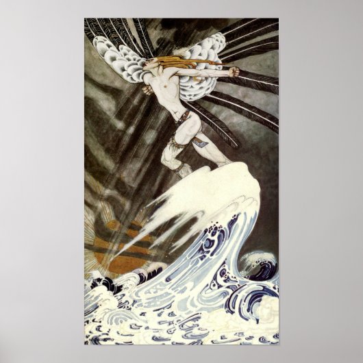 北風が海で疲れ始めた ポスター (正面)