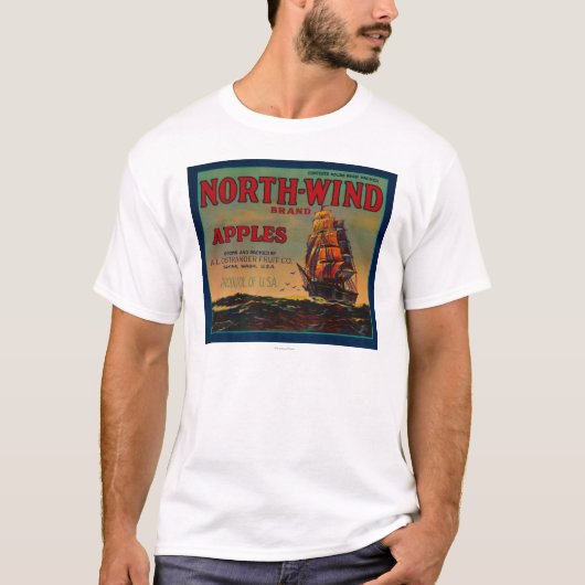 北風のAppleの木枠LabelYakima、WA Tシャツ (正面)