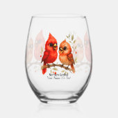 北魅力的（鳥）ショウジョウコウカンチョウワイングラス ステムなしワイングラス (正面)