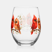 北魅力的（鳥）ショウジョウコウカンチョウワイングラス ステムなしワイングラス (裏面)