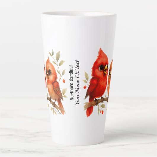 北魅力的(鳥)ショウジョウコウカンチョウ カフェラテマグ (正面)