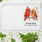 北魅力的（鳥）ショウジョウコウカンチョウ キッチンタオル (折り畳み)