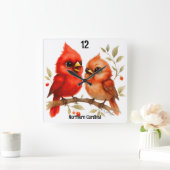 北魅力的（鳥）ショウジョウコウカンチョウ スクエア壁時計 (ホーム)