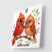 北魅力的（鳥）ショウジョウコウカンチョウ スクエア壁時計 (傾斜)