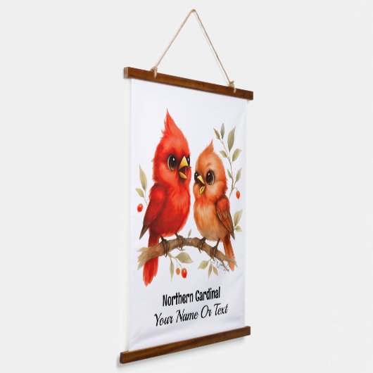 北魅力的（鳥）ショウジョウコウカンチョウ 吊り下げ型タペストリー (傾斜あり)