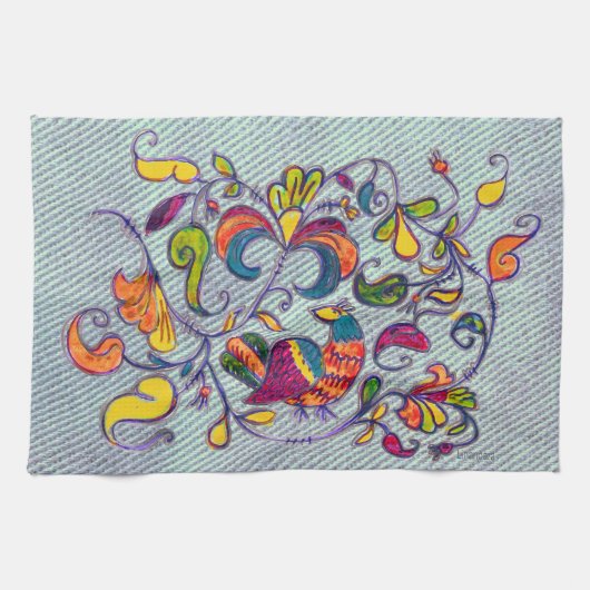 北鳥 キッチンタオル (横)