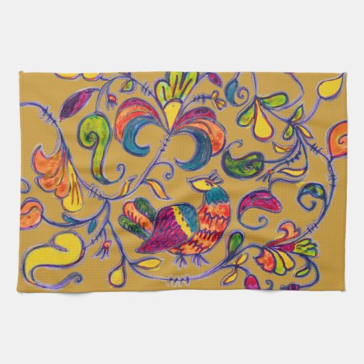 北鳥 キッチンタオル (横)