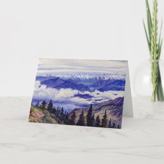 北 – シムラ近郊の成神田の山々 カード (正面)