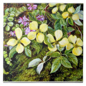 北 – ハナミズキの花と藍 タイル (正面)