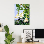 北 – 熱帯アメリカの葉と花 ポスター (ホームオフィス)