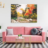 北 – 秋の濃淡、白い山々 キャンバスプリント (インサイチュ (リビング))