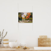 北 – 秋の濃淡、白い山々 ポスター (キッチン)