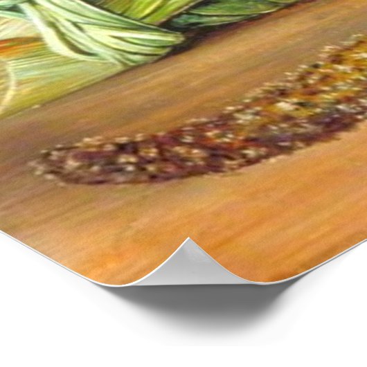 北 – 花、果実、パルミラパーム、Java 1870 ポスター (角)