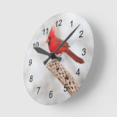 北（鳥）ショウジョウコウカンチョウの枝 ラウンド壁時計 (傾斜)