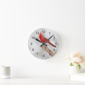 北（鳥）ショウジョウコウカンチョウの枝 ラウンド壁時計 (ホーム)